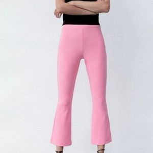 NWT Zara, Pink Mini Flare High Rise Leggings, size small